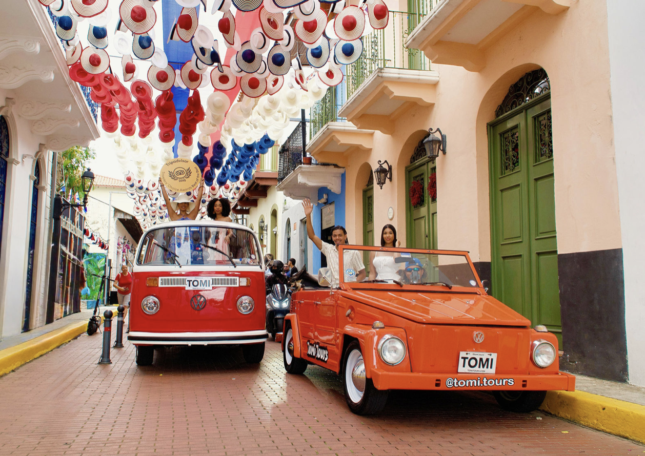 El Toro — 1976 burnt orange VW Safari on the Amador Causeway